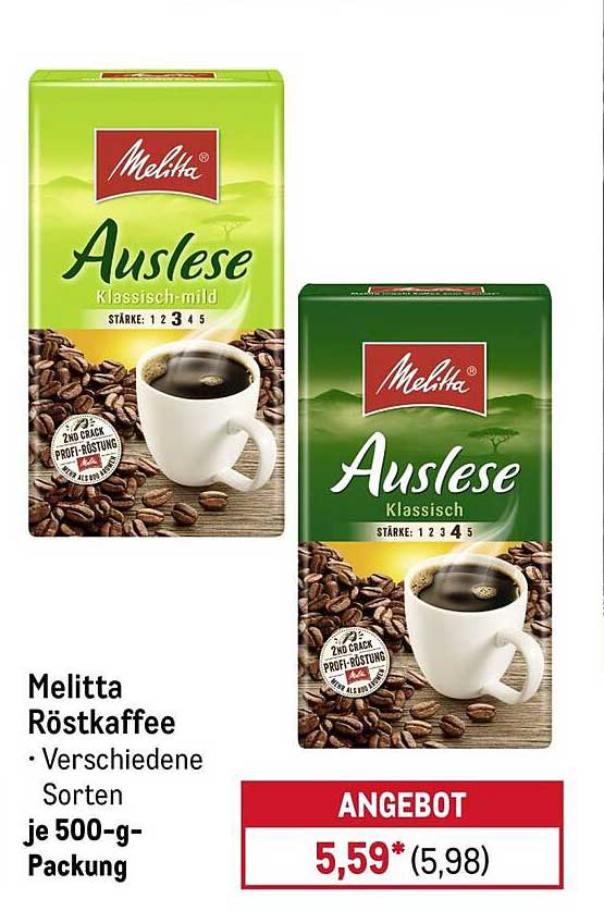 Melitta Röstkaffee • Verschiedene Sorten je 500-g-Packung