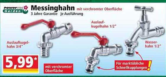 Messinghahn mit verchromter Oberfläche