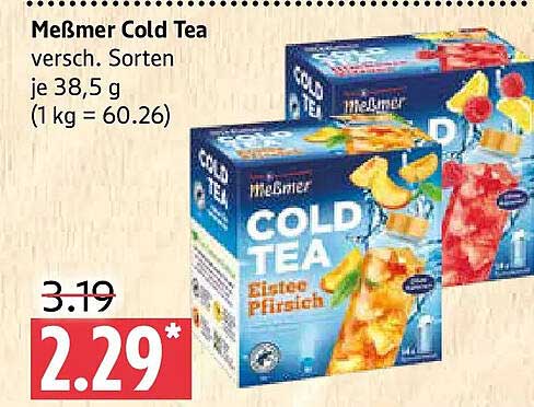 Meßmer Cold Tea versch. Sorten je 38,5 g (1 kg = 60.26)