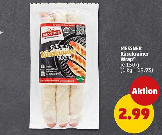 MESSNER Käsekrainer Wrap* je 150 g (1 kg = 19.93)