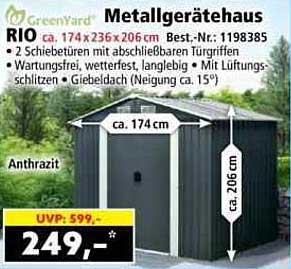 Metallgerätehaus RIO ca. 174 x 236 x 206 cm