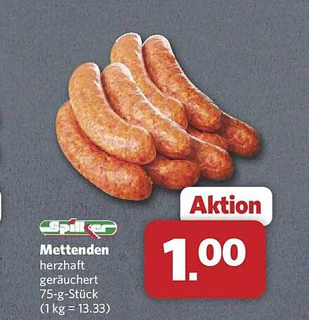 Mettenennden herzhaft geräuchert 75-g-Stück (1 kg = 13.33)