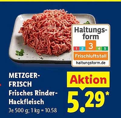 METZGER-FRISCH Frisches Rinder-Hackfleisch