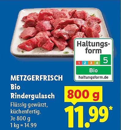METZGERFRISCH Bio Rindergulasch
