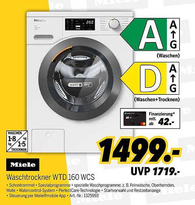 Miele Waschtrockner WTD 160 WCS