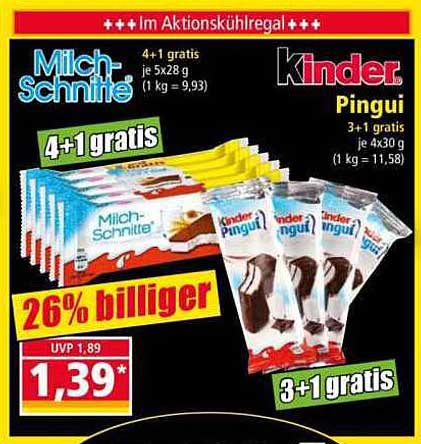 Milch Schnitte / Kinder Pingui