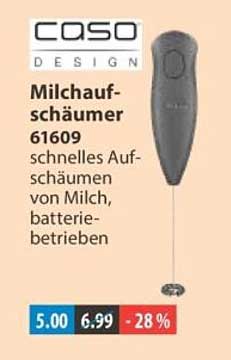 Milchaufschäumer 61609 schnelles Aufschäumen von Milch, batteriebetrieben