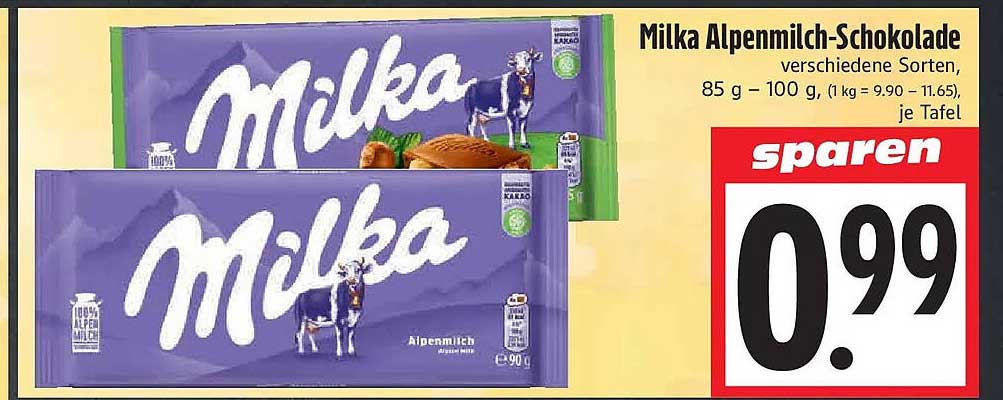 Milka Alpenmilch-Schokolade