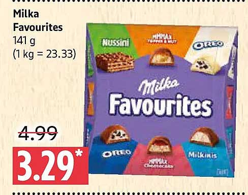 Milka Favourites 141 g (1 kg = 23.33)