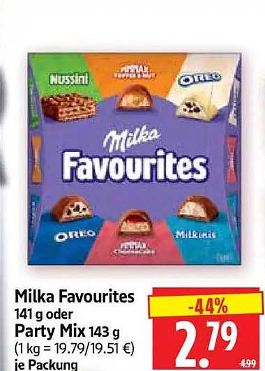 Milka Favourites 141g oder Party Mix 143 g