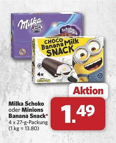 Milka Schoko oder Minions Banana Snack*
