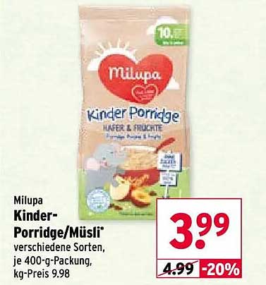 Milupa Kinder-Porridge/Müsli*