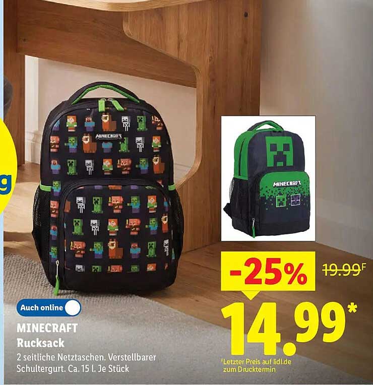 MINECRAFT Rucksack