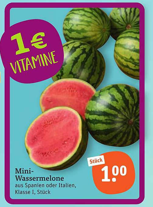Mini-Wassermelone aus Spanien oder Italien, Klasse I, Stück