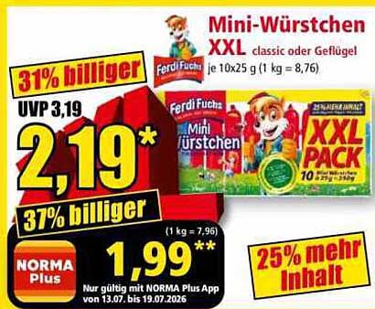 Mini-Würstchen XXL classic oder Geflügel