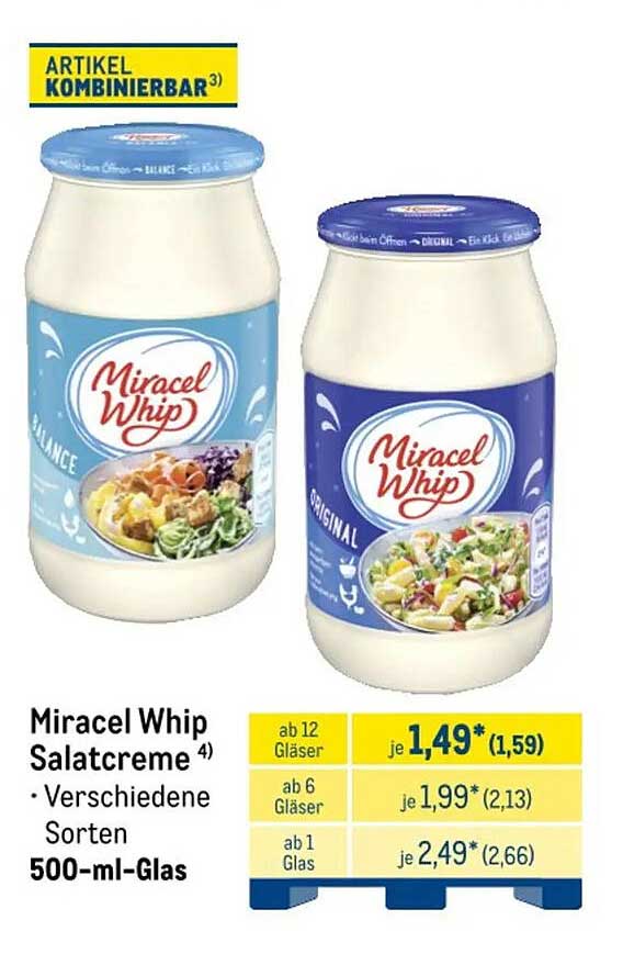 Miracel Whip Salatcreme - Verschiedene Sorten 500-ml-Glas