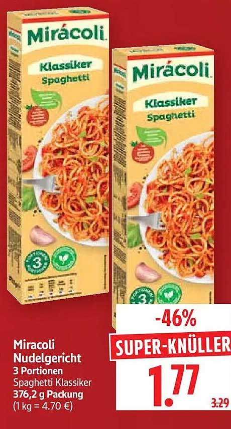 Miracoli Nudelgericht 3 Portionen Spaghetti Klassiker 376,2 g Packung
