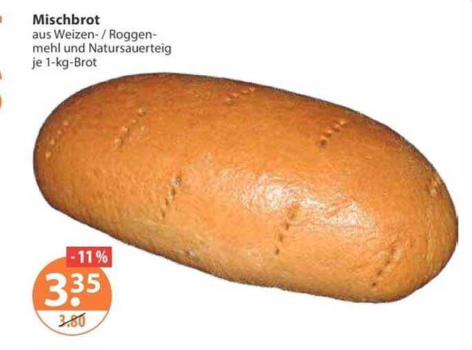 Mischbrot aus Weizen-/ Roggenmehl und Natursauerteig je 1-kg-Brot