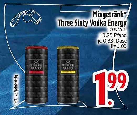 Mixgetränk* Three Sixty Vodka Energy