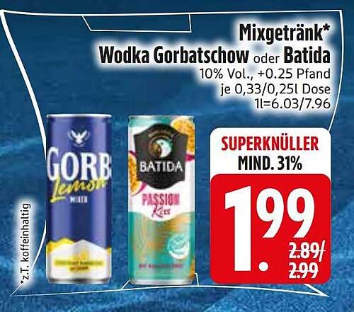 Mixgetränk* Wodka Gorbatschow oder Batida