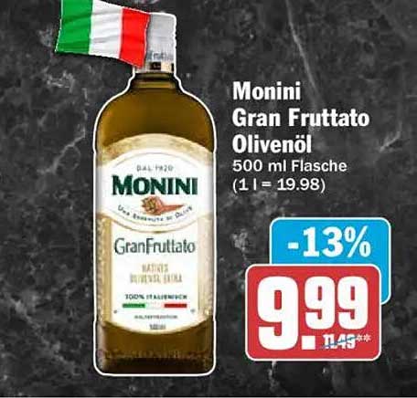Monini Gran Fruttato Olivenöl 500 ml Flasche