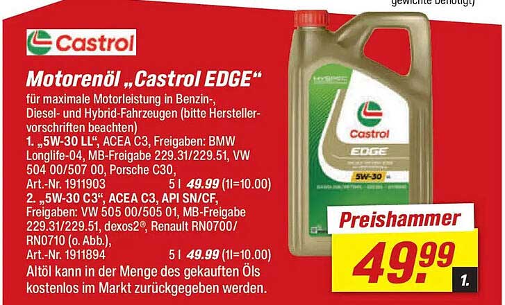 Motorenöl „Castrol EDGE“