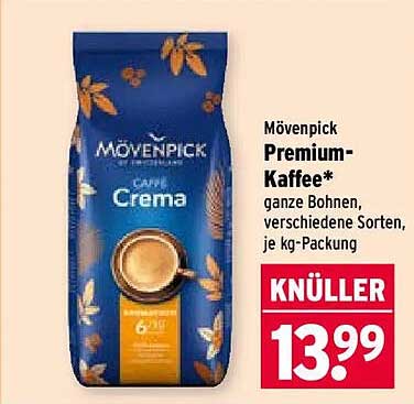 Mövenpick Premium-Kaffee* ganze Bohnen, verschiedene Sorten, je kg-Packung