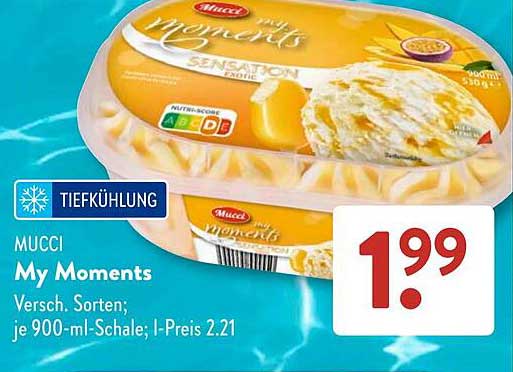 MUCCI My Moments Versch. Sorten; je 900-ml-Schale; l-Preis 2.21