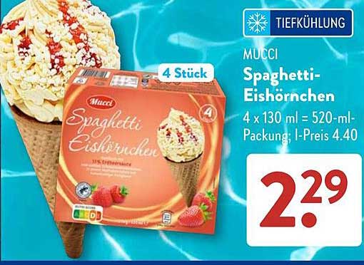 MUCCI Spaghetti-Eishörnchen