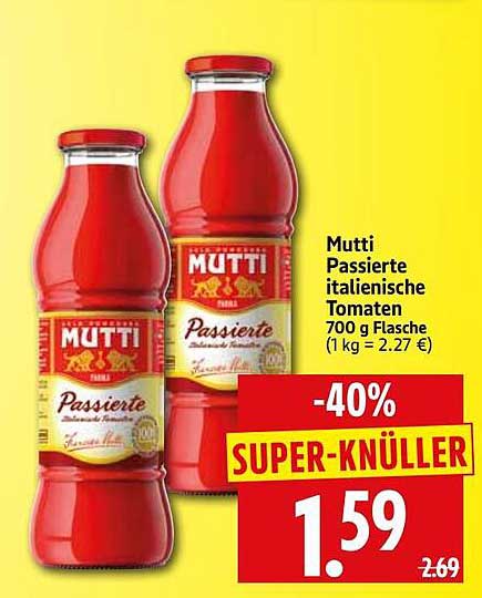 Mutti Passierte italienische Tomaten 700 g Flasche