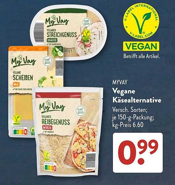 MYVAY Vegane Käsealternative