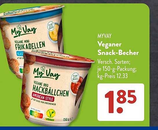 MyVay Veganer Snack-Becher
