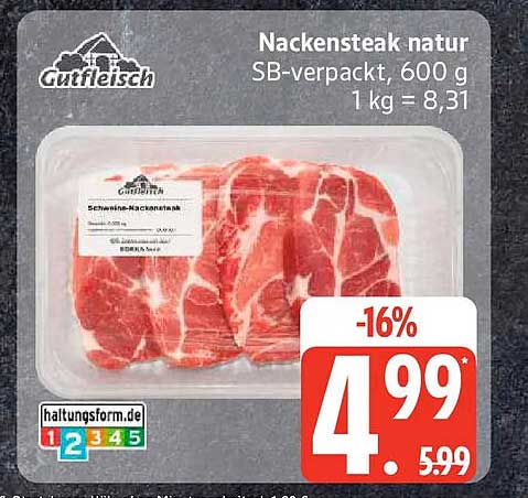 Nackensteak natur