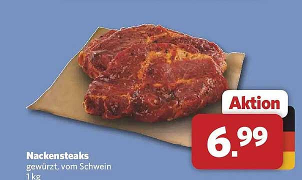 Nackensteaks gewürzt, vom Schwein 1 kg