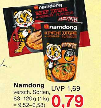 Namdong versch. Sorten, 83–120 g (1 kg = 9,52–6,58)
