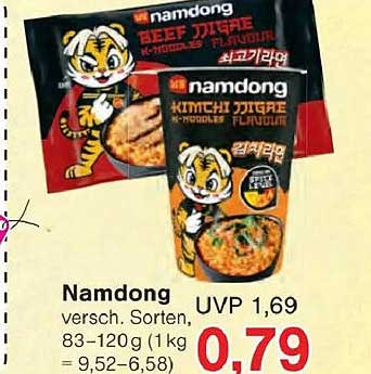 Namdong versch. Sorten, 83–120g (1 kg = 9,52–6,58)