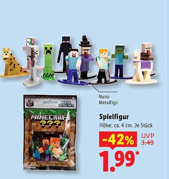 Nano Metallfigs Spielfigur Höhe: ca. 4 cm. Je Stück