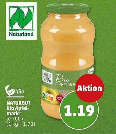 NATURGUT Bio Apfelmark je 700 g (1 kg = 1.70)