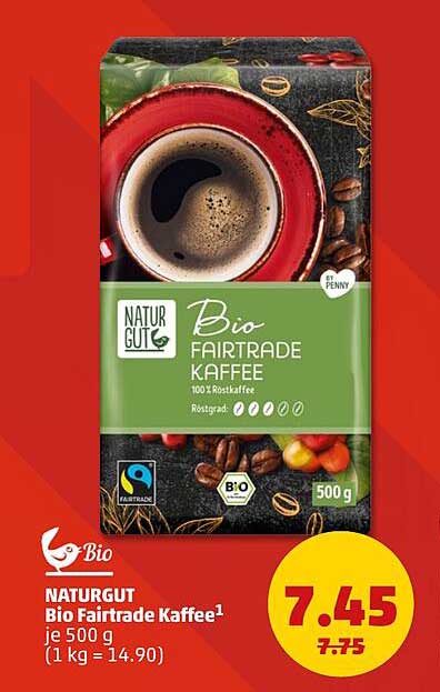 NATURGUT Bio Fairtrade Kaffee¹ je 500 g (1 kg = 14.90)