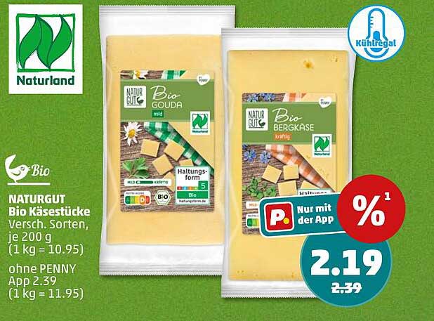 NATURGUT Bio Käsestücke Versch. Sorten, je 200 g