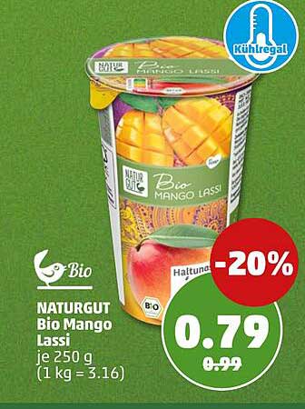 NATURGUT Bio Mango Lassi je 250 g (1 kg = 3,16)