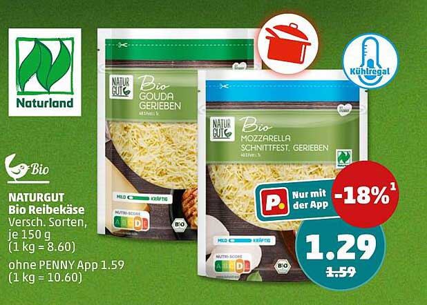 NATURGUT Bio Reibekäse versch. Sorten, je 150 g