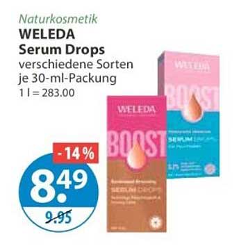 Naturkosmetik WELEDA Serum Drops verschiedene Sorten je 30-ml-Packung 1 l = 283.00