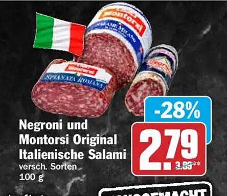 Negroni und Montorsi Original Italienische Salami versch. Sorten 100 g