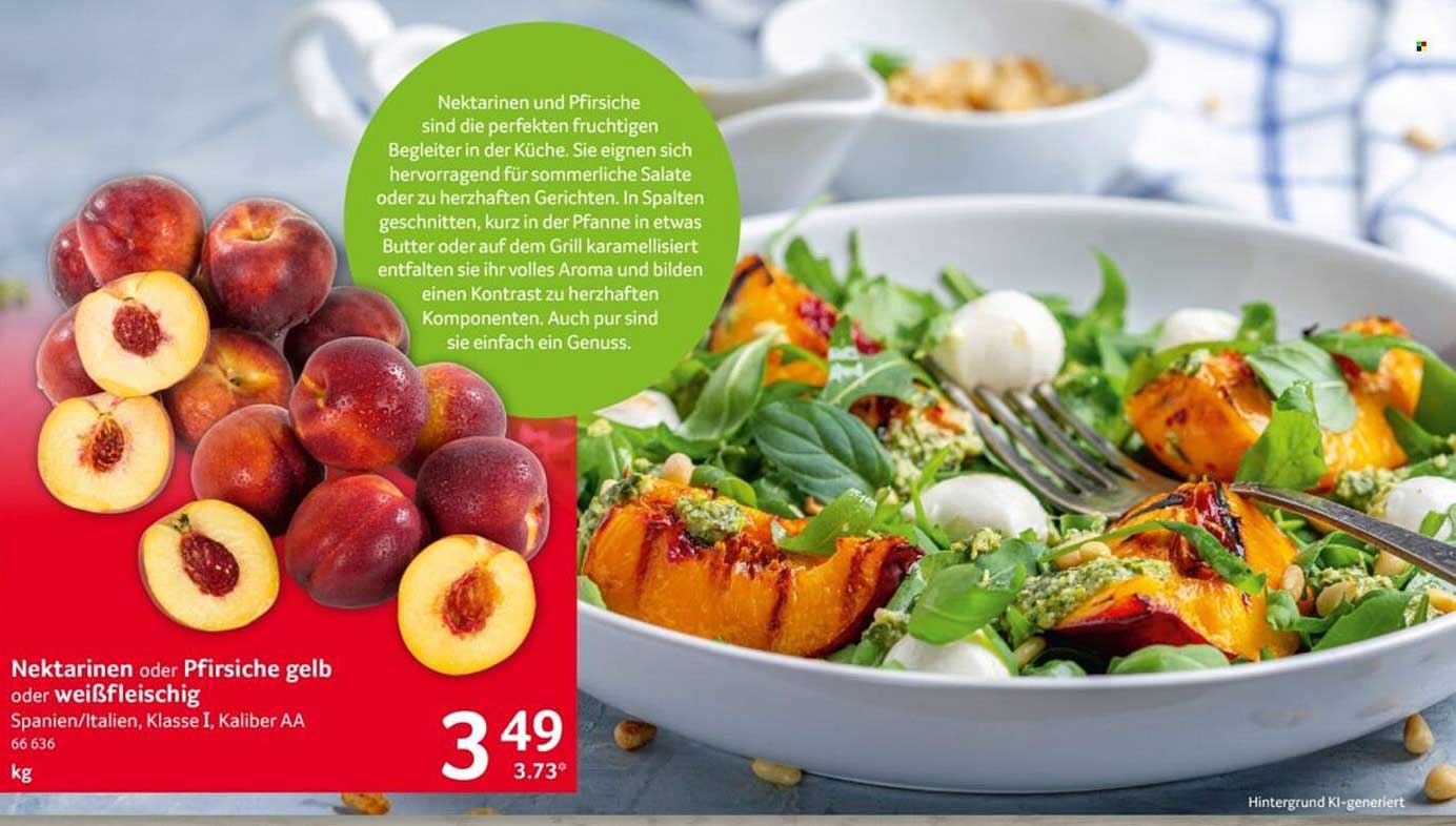 Nektarinen oder Pfirsiche gelb oder weißfleischig