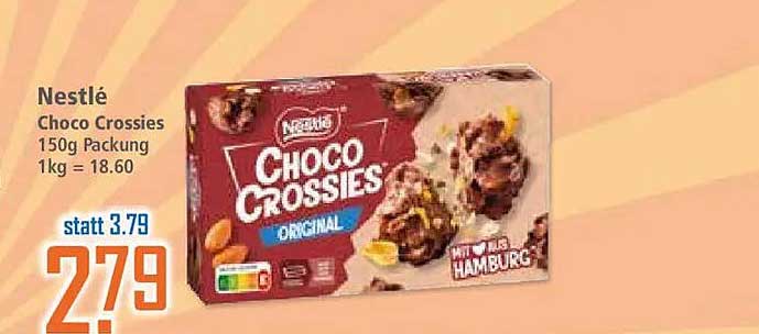 Nestlé Choco Crossies 150g Packung 1kg = 18.60