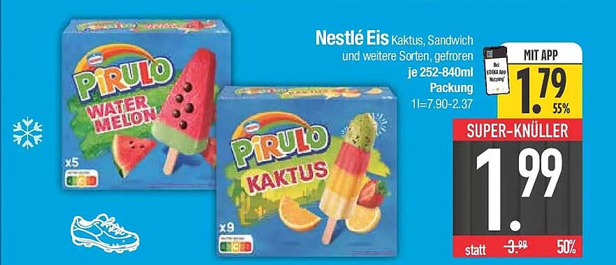 Nestlé Eis Kaktus, Sandwich und weitere Sorten, gefroren
