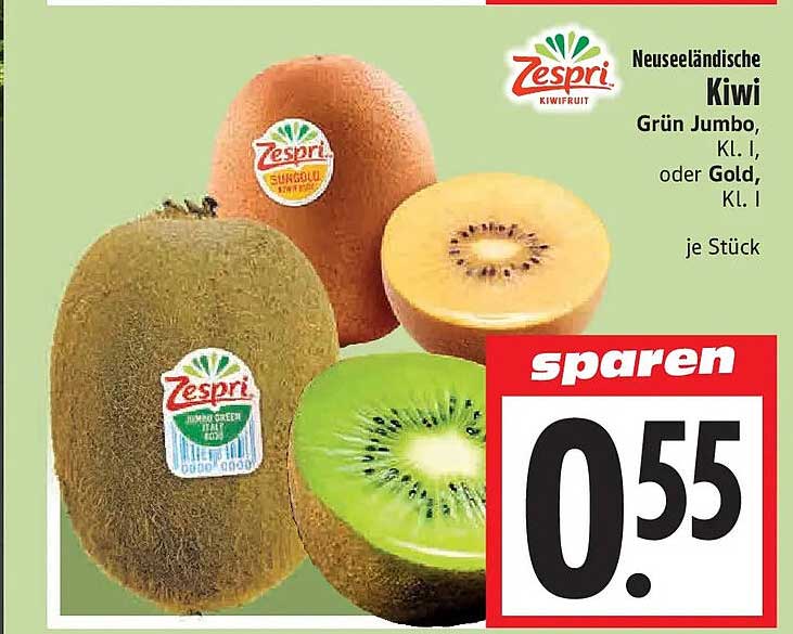 Neuseeländische Kiwi Grün Jumbo, Kl. I, oder Gold, Kl. I je Stück