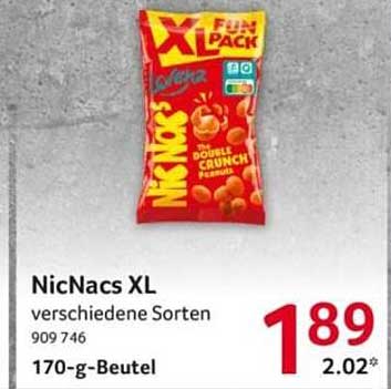 NicNacs XL verschiedene Sorten 170-g-Beutel
