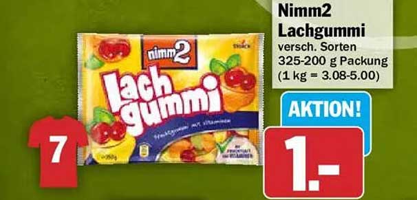Nimm2 Lachgummi versch. Sorten 325-200 g Packung (1 kg = 3.08-5.00)